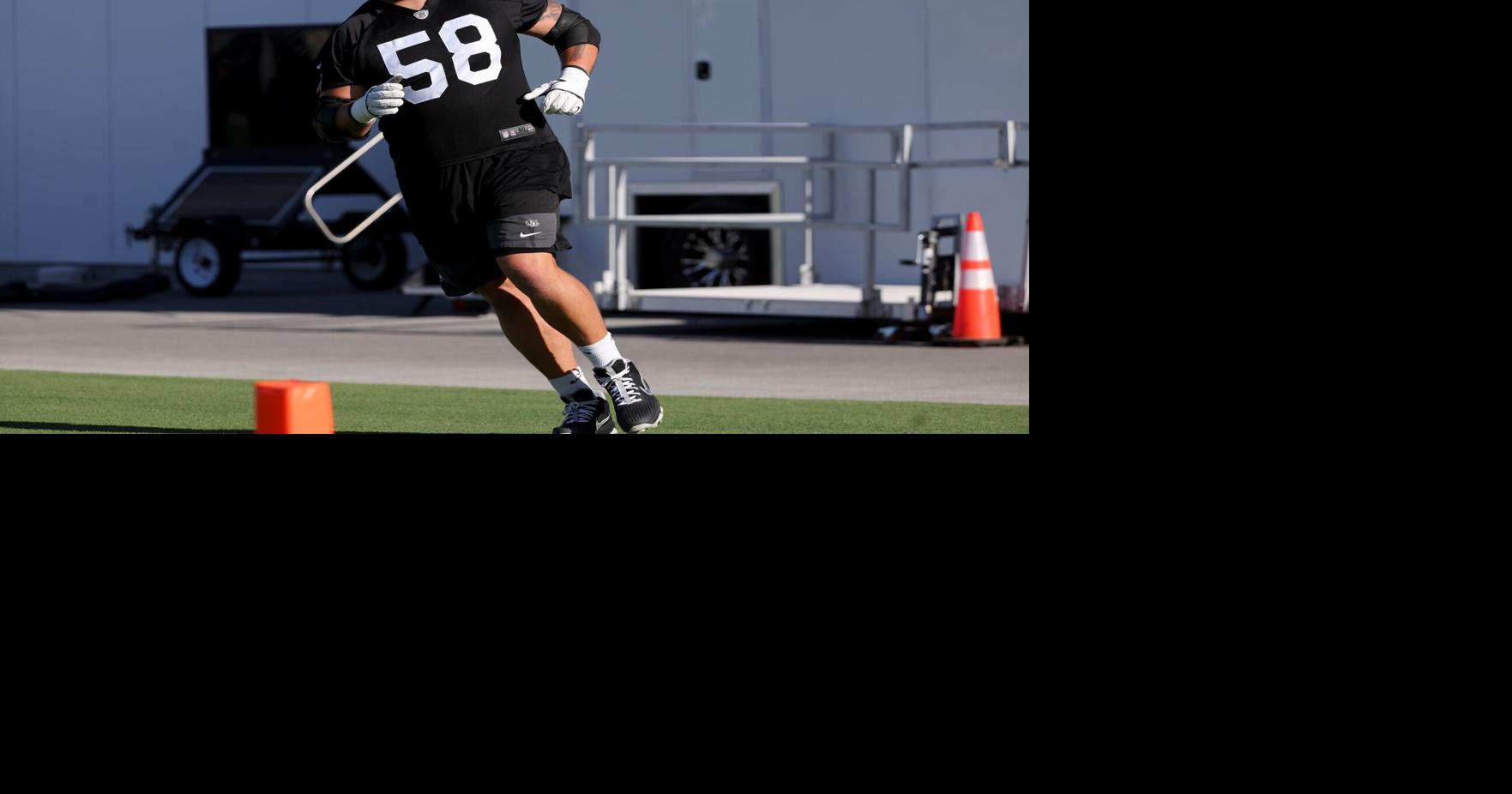 Raiders guard Jackson Powers-Johnson leaves practice early, escorted into facility