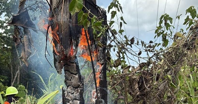 Incendio afecta torre de transmisión de LUMA Energy en Ciales
