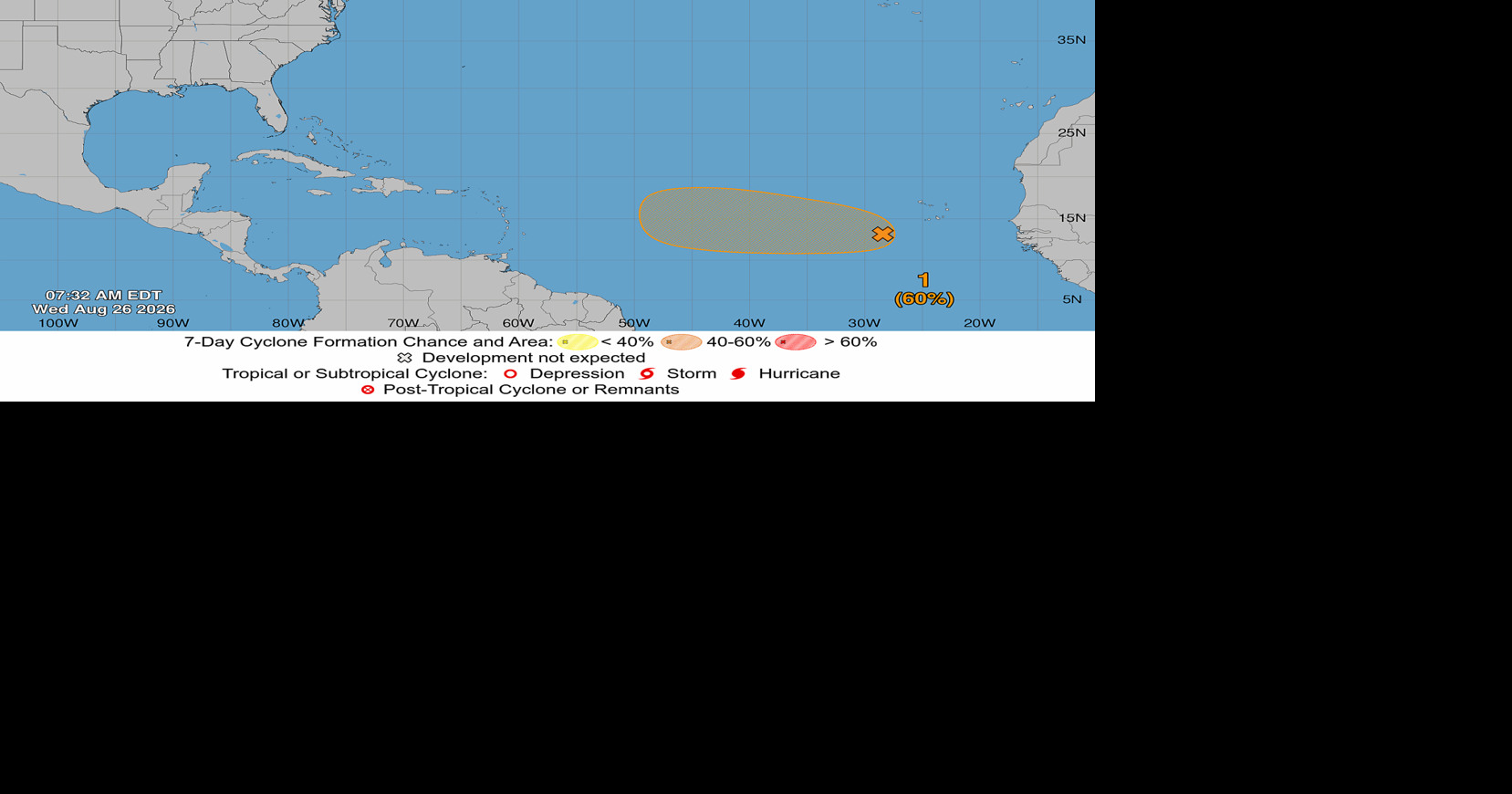 Invest AL96 mantiene 60% de probabilidad ciclónica mientras avanza hacia el Caribe