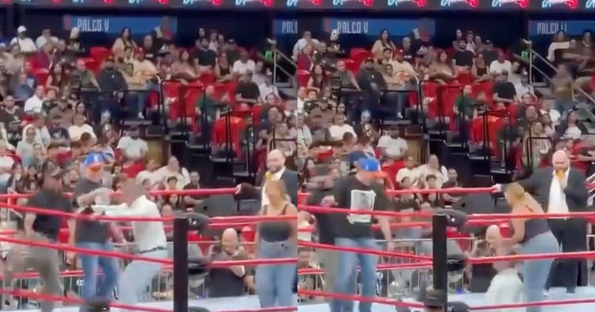 Alcalde de San Juan sufre caída en evento de la WWC y reacciona con flexiones