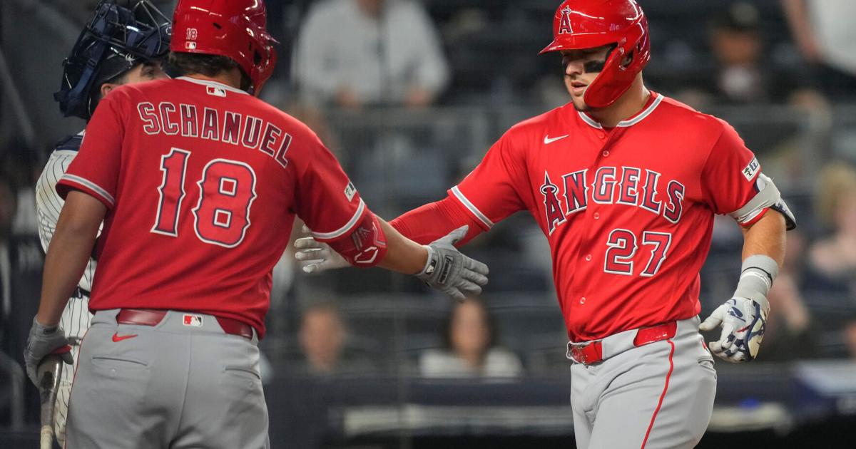 Mike Trout conecta su tercer jonrón en dos partidos y los Angelinos vencen a los Yankees 7-1
