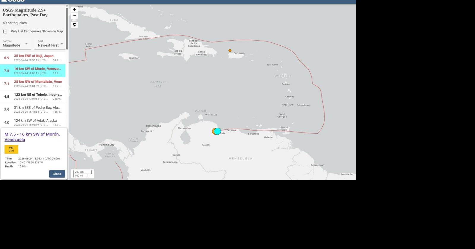 Nuevo terremoto de magnitud 7.5 vuelve a sacudir a Venezuela