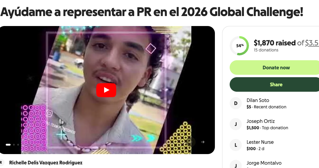 Estudiante boricua de 15 años busca fondos para competir en torneo de robótica en Corea del Sur