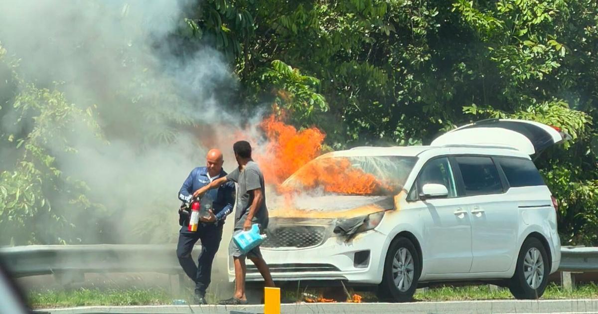 Automóvil incendiado en la PR-52 en Caguas causa cierre de carriles y congestión