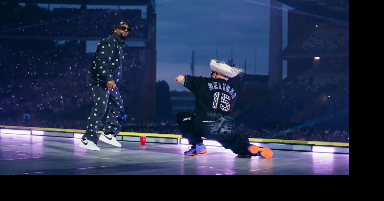 Jowell rinde homenaje a Carlos Beltrán en el cierre europeo del tour de Bad Bunny en Bruselas