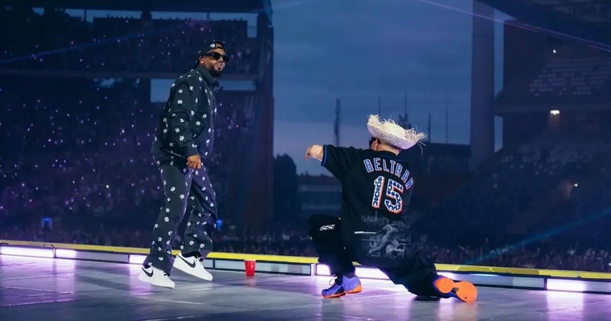 Jowell rinde homenaje a Carlos Beltrán en el cierre europeo del tour de Bad Bunny en Bruselas