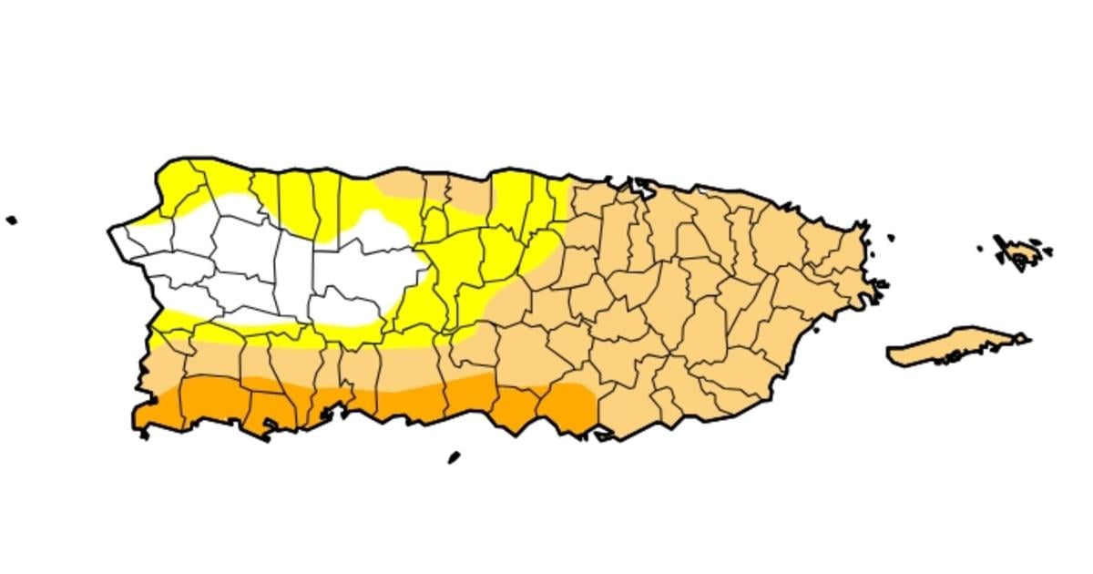 Sequía moderada afecta el 82.65% de Puerto Rico y a más de 2.7 millones de personas