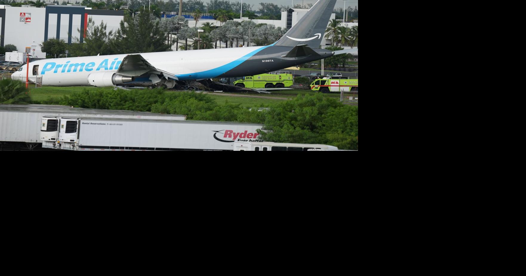 Investigan si avión de carga de Amazon aterrizó demasiado tarde antes de accidentarse en aeropuerto de Miami