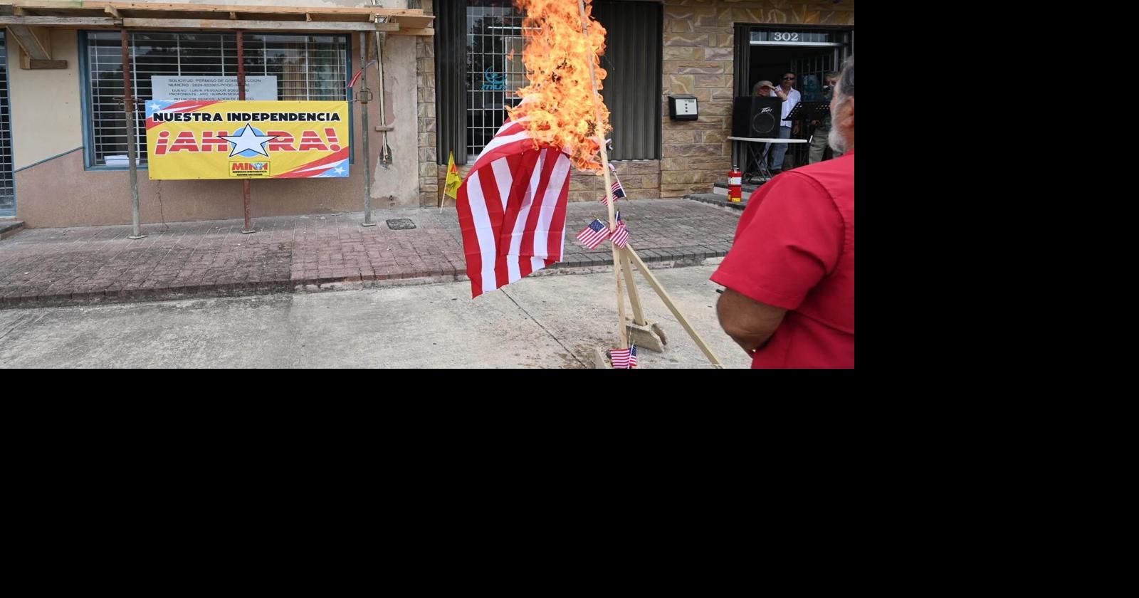 Movimiento independentista quema bandera de EE.UU. en Hato Rey el 4 de julio