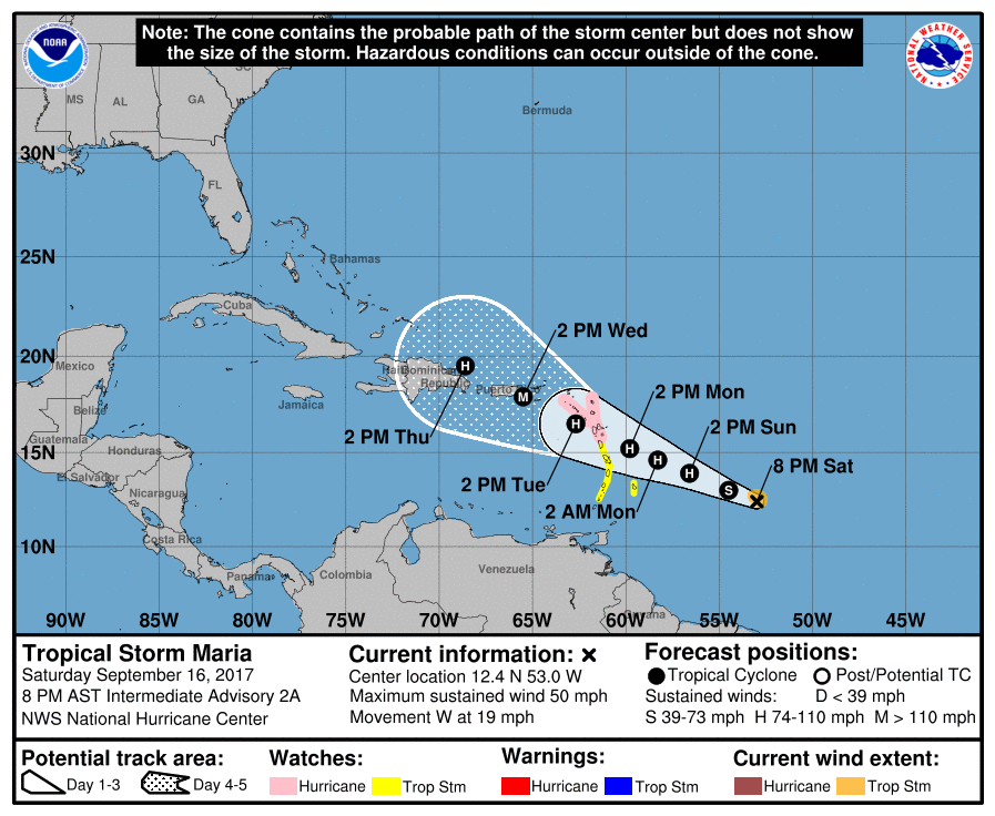 Advierten que tormenta tropical María afectará varios estados de Venezuela — VENEZUELA