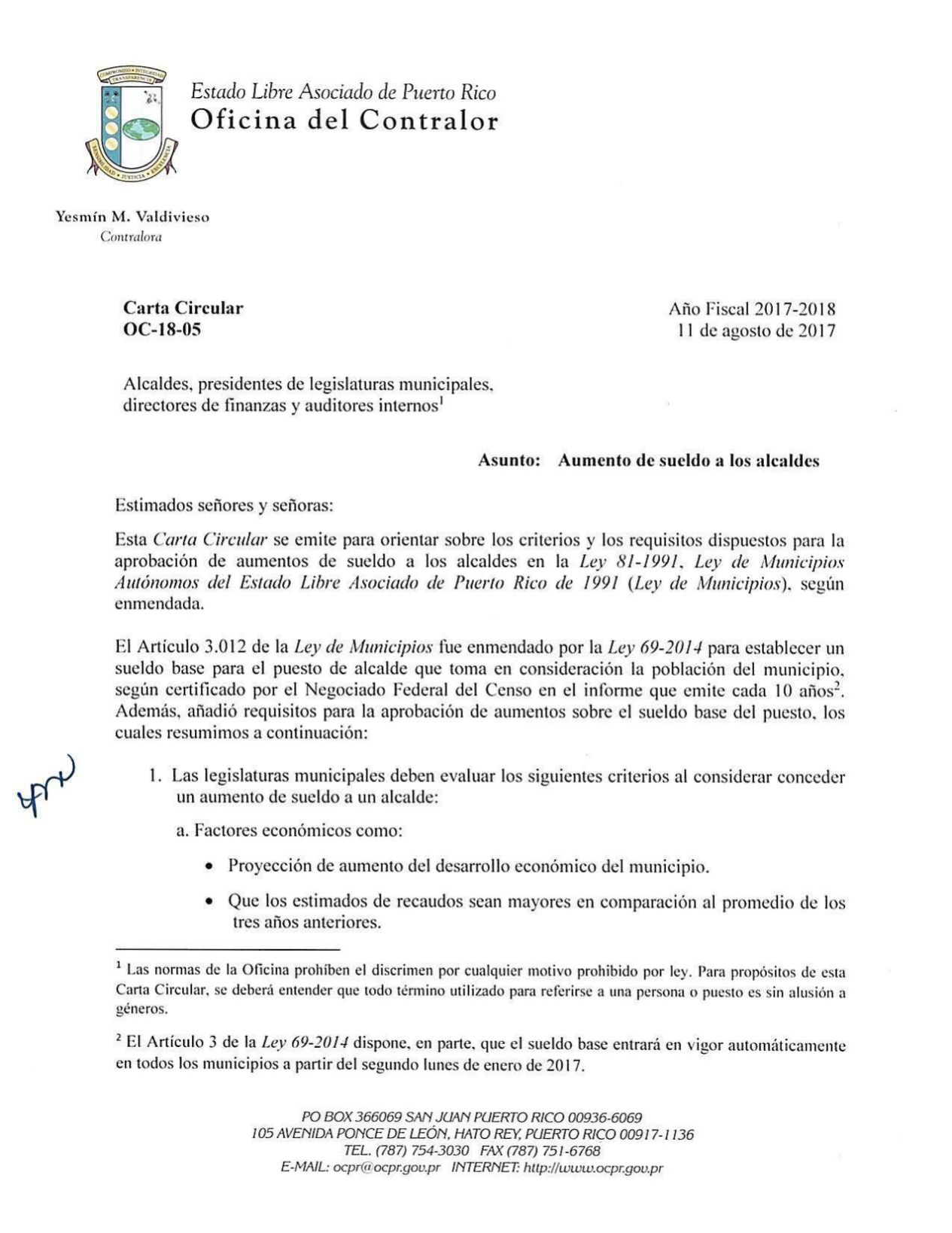 Ojo De La Contralora Al Sueldo De Alcalde – OFICINA DEL CONTRALOR