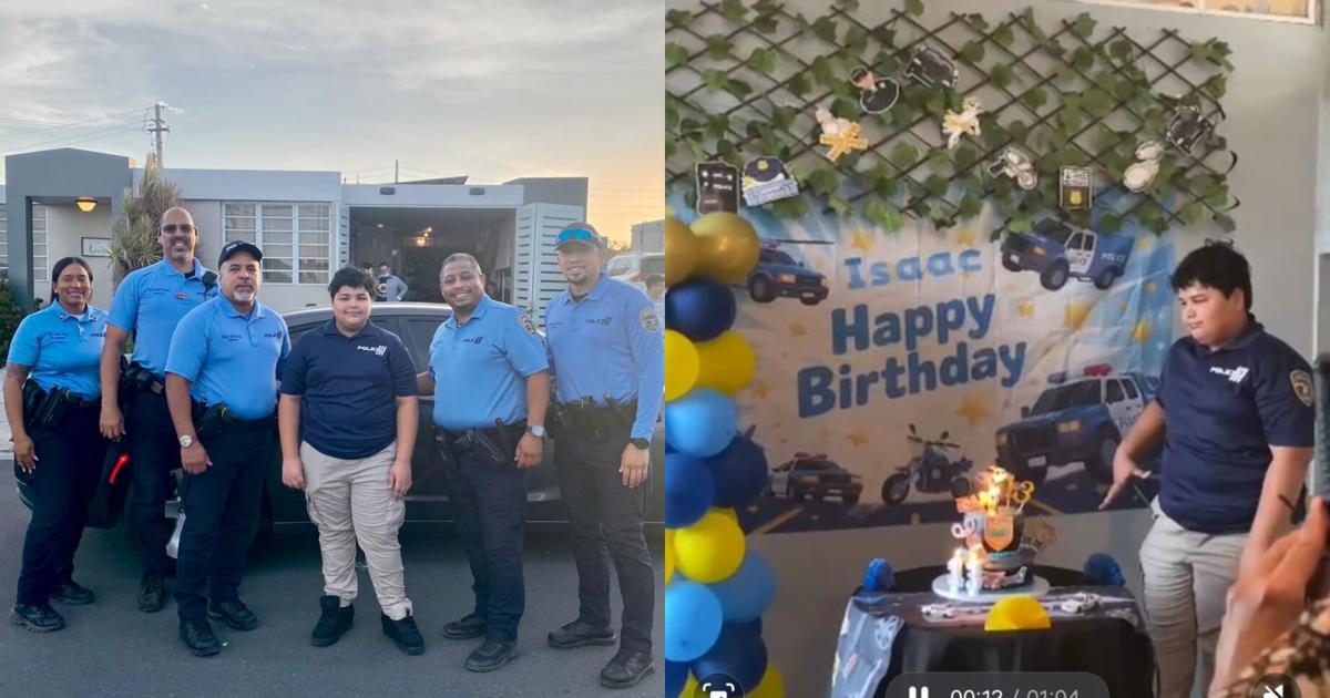Policías de Salinas celebran cumpleaños 13 de joven que sueña con ser piloto de FURA