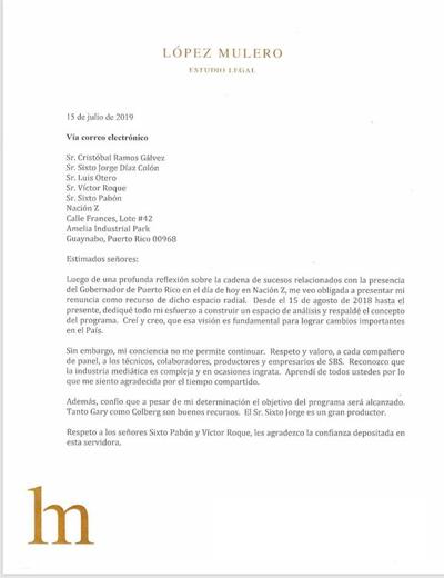 17 Carta De Renuncia Ejemplo Puerto Rico