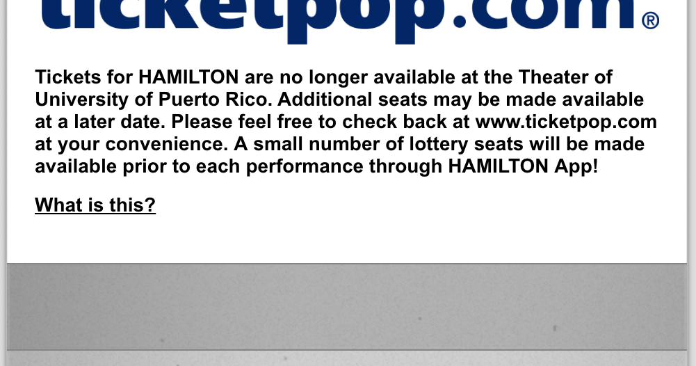 Ticketpop sales pr hamilton