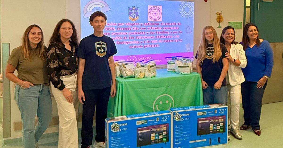 Estudiantes de Wesleyan Academy donan 60 kits a familias de bebés en la NICU del Pediátrico