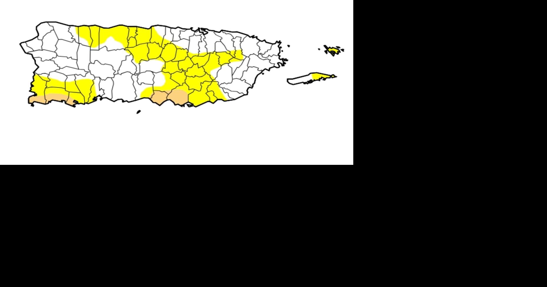 Sequía moderada afecta 4.6% de Puerto Rico; 36.3% bajo condiciones anormalmente secas