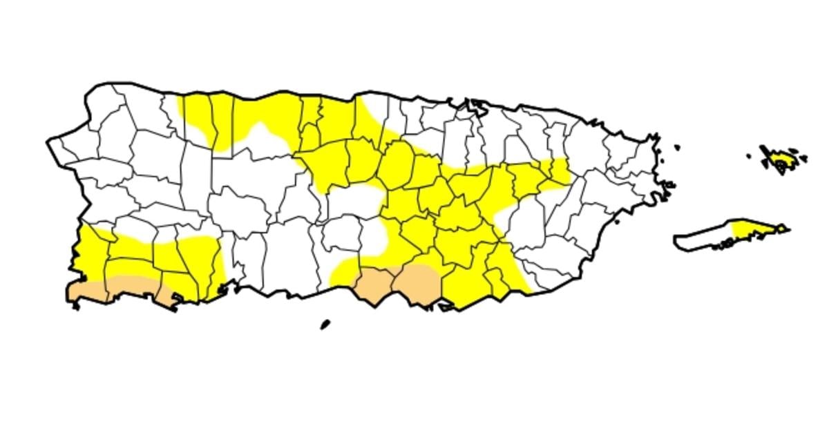 Sequía moderada afecta 4.6% de Puerto Rico; 36.3% bajo condiciones anormalmente secas