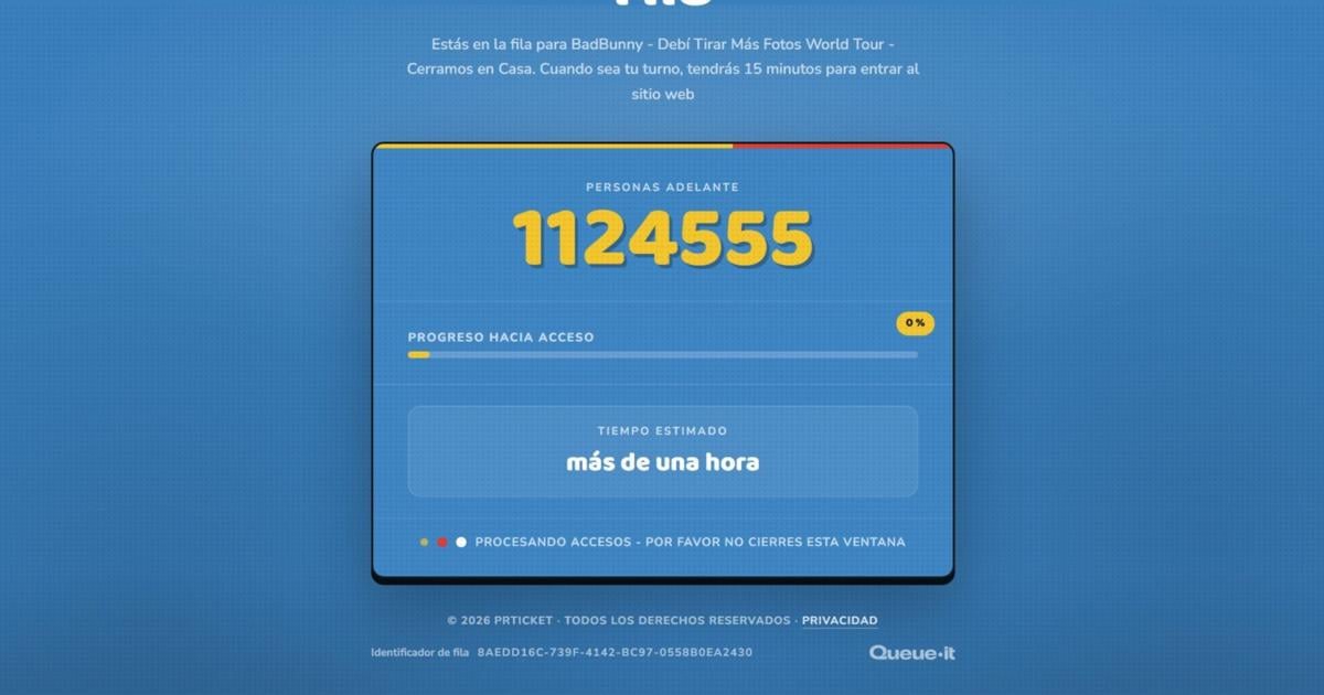 Más de un millón hace fila virtual por boletos de Bad Bunny en el Bithorn