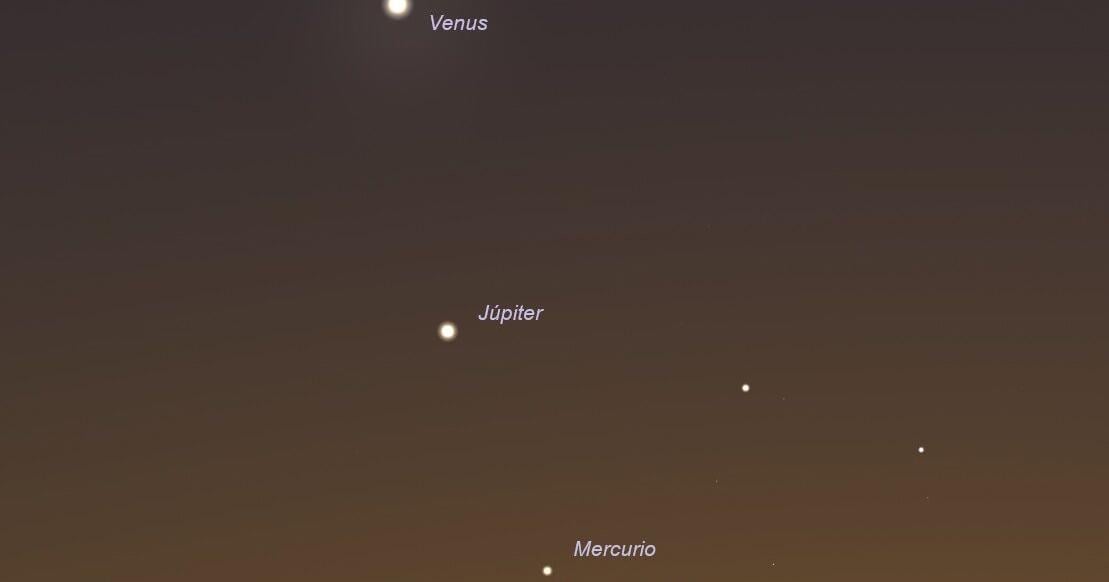 Venus, Júpiter y Mercurio serán visibles junto a la Luna al atardecer en Puerto Rico