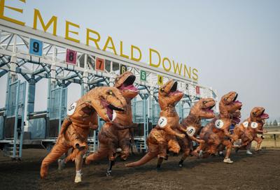 FOTOS: Más de 200 corredores se disfrazan de T-Rex para competir en Washington