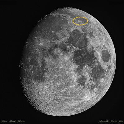 Luna captada desde Aguadilla por Efraín Morales astrofotógrafo SAC