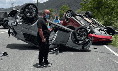 Se registra un accidente con vehículos volcados en la PR-30