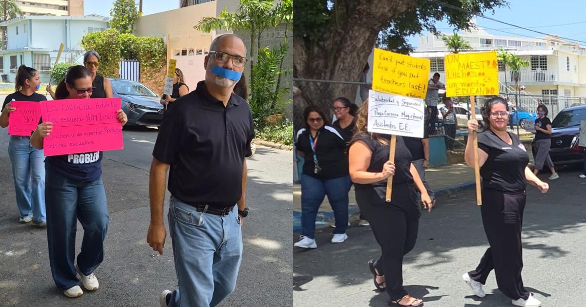 Maestros de escuela en San Juan protestan por salarios, retiro digno y mejores condiciones