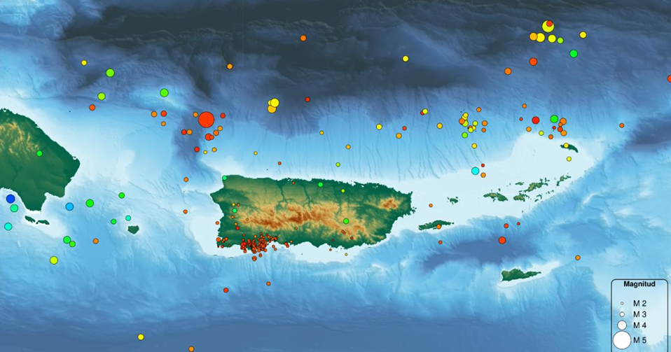 Puerto Rico registró 332 sismos en julio, un 49.5% más que en junio