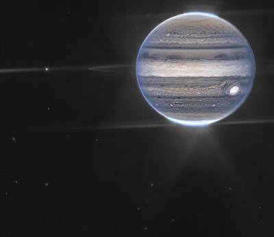Un nuevo telescopio espacial muestra las auroras y las pequeñas lunas de Júpiter