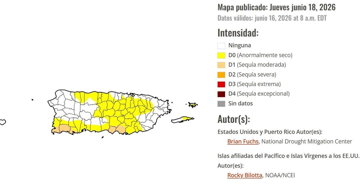 Más del 54% de Puerto Rico presenta condiciones anormalmente secas, según Monitor de Sequía
