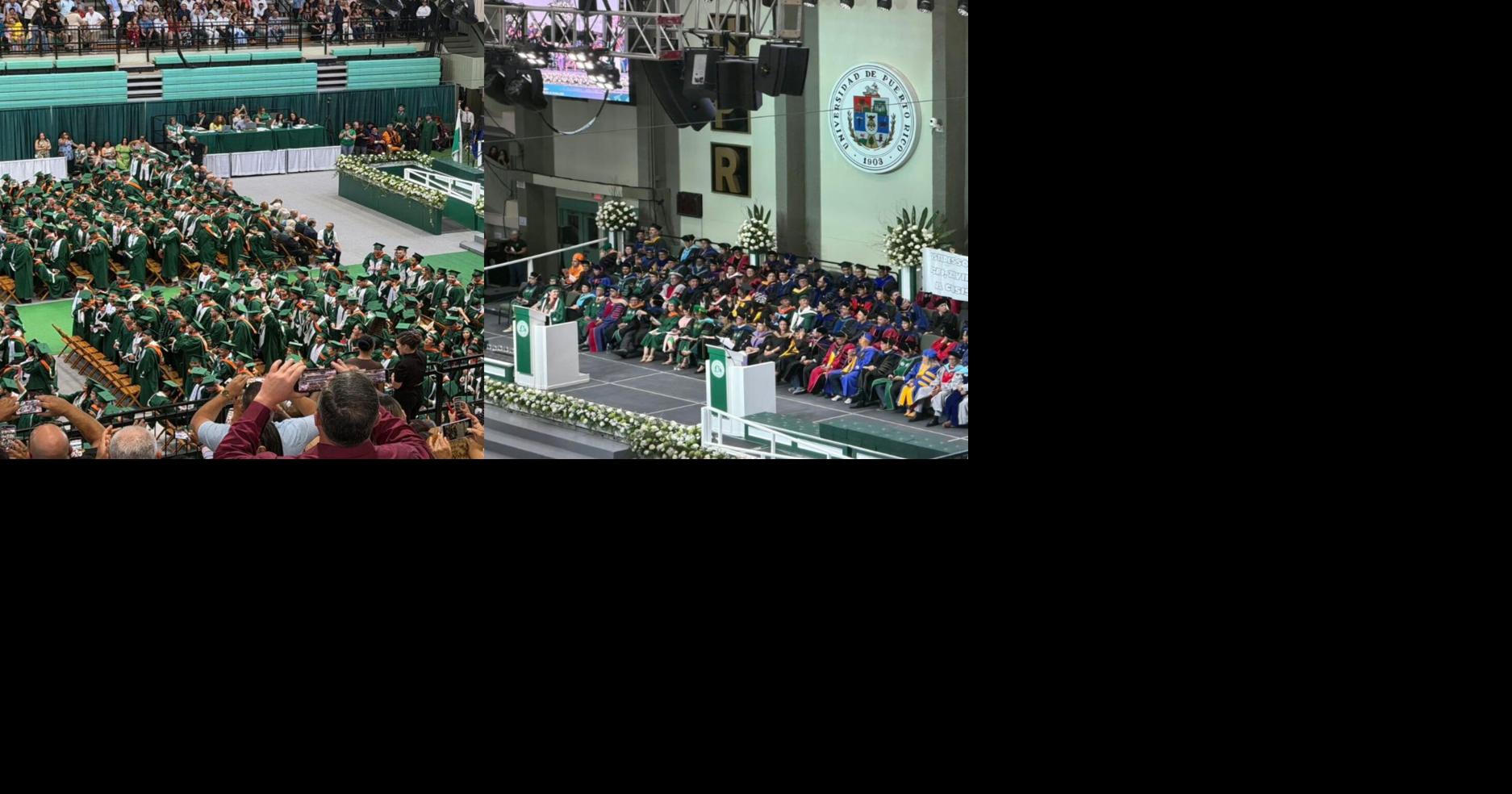 Graduandos del RUM protestan contra rector interino con abucheos y dándole la espalda