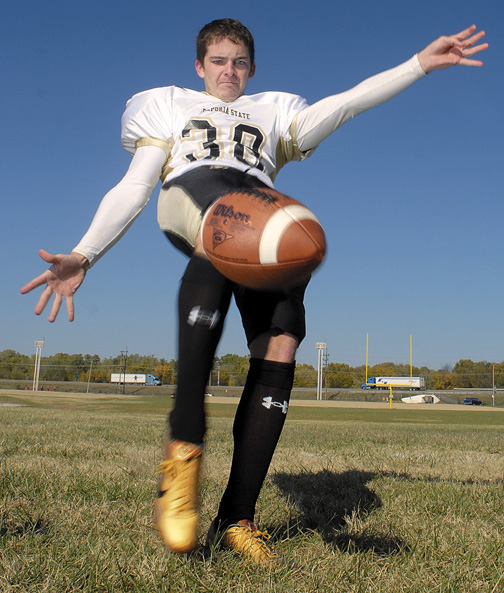 Johnny Goldenshoes has fun with football footwear ESU