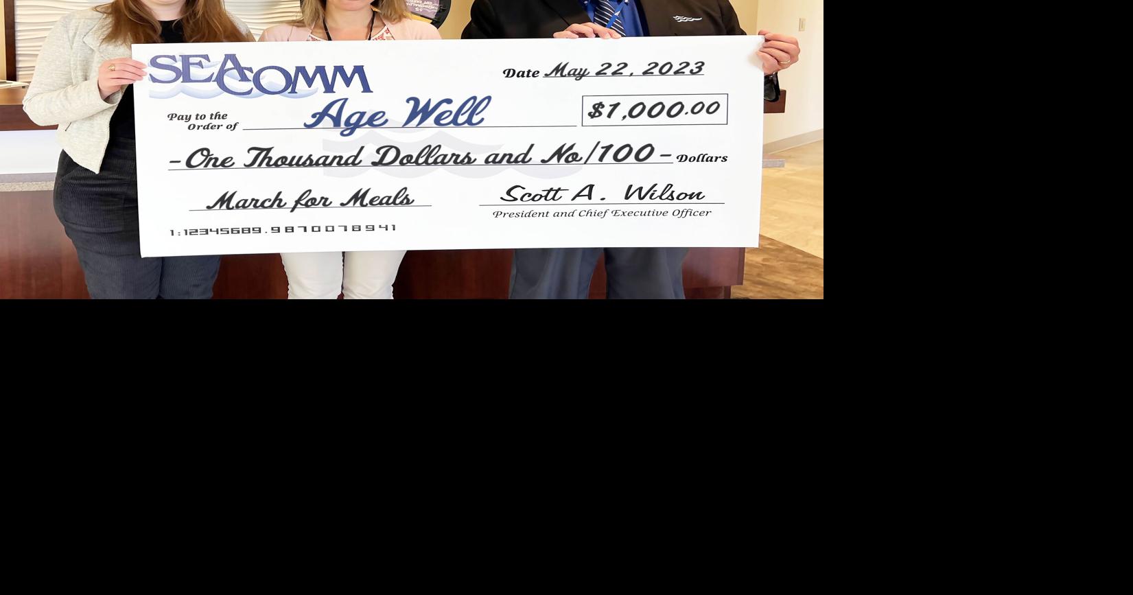 SeaComm donates $1,000 to Age Well | Local News | essexreporter.com