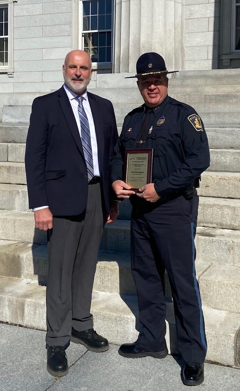 Essex Police Chief Ron Hoague Receives Safety Award From Vermont Agency ...