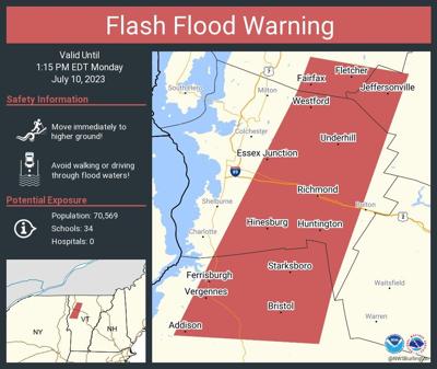 Essex and Essex Junction under flash flood warning until 1:15 p.m ...