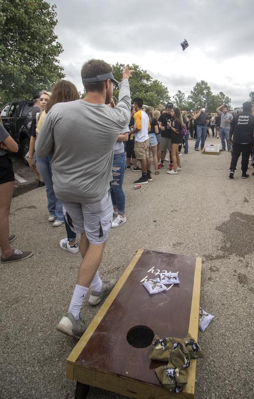 Students tailgate before first home game