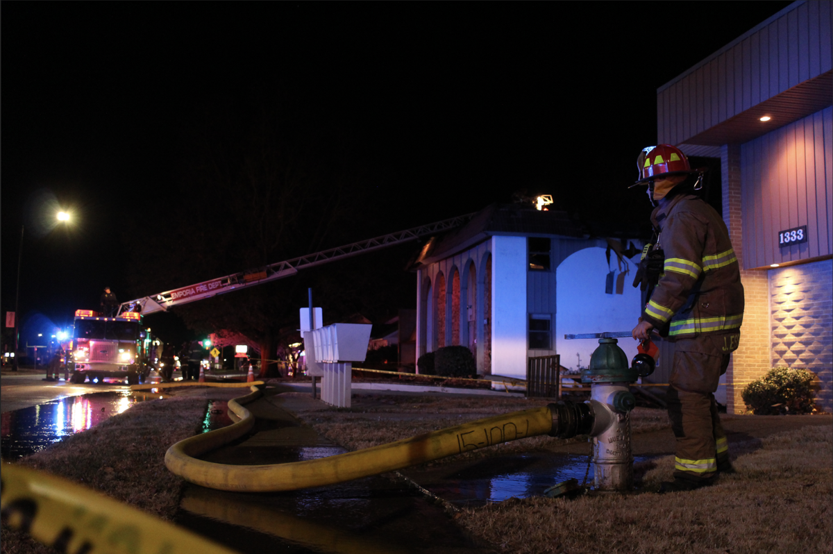 Firefighters return to rekindled fire by ESU campus