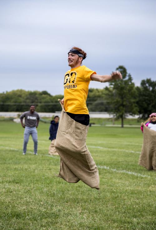 Students compete during fun on the field
