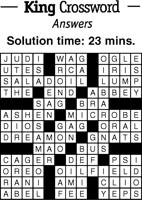 Crossword Puzzle Answer - week of September 23, 2022