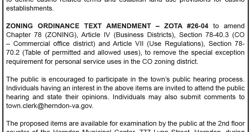 Town of Herndon Planning Commission Notice | Public Notices ...