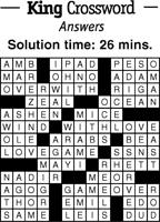 Crossword Puzzle Answers - week of June 17, 2022