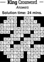 Crossword Puzzle Answers - week of June 3, 2022