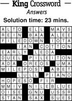 Crossword Puzzle Answers - Week of January 27, 2023
