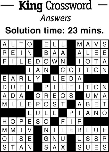 Crossword Puzzle Answers - Week of January 27, 2023 ...