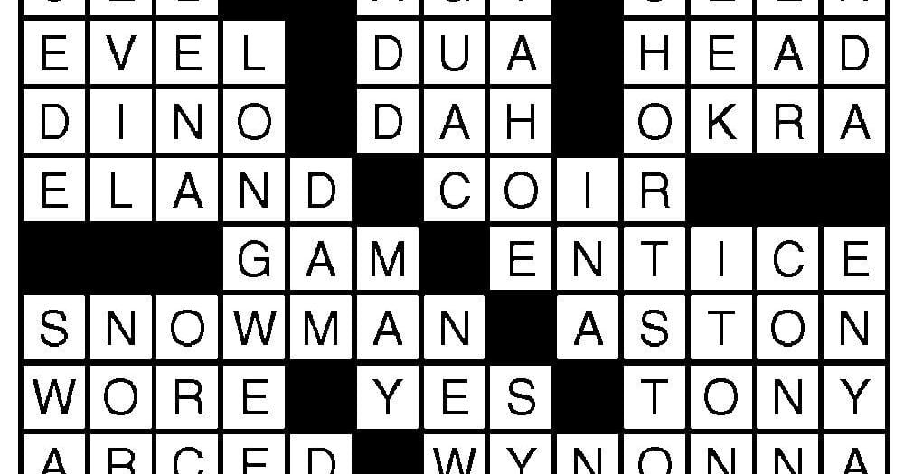 Crossword Puzzle Answers Week of October 24 2025 Articles