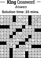 Crossword Puzzle Answers - week of July 1, 2022