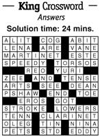 Crossword Puzzle Answers - week of November 5, 2021