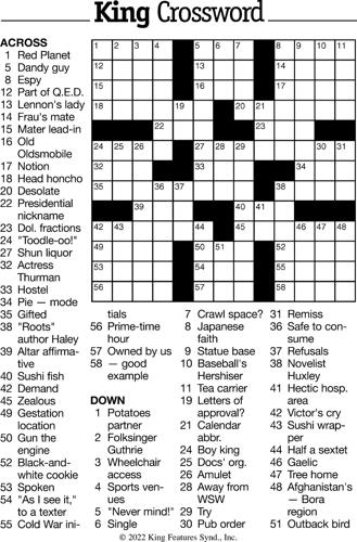 Crossword Puzzle - week of August 26, 2022 | Crossword ...