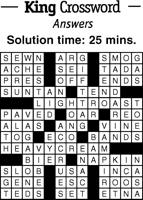 Crossword Puzzle Answers - Week of November 18, 2022