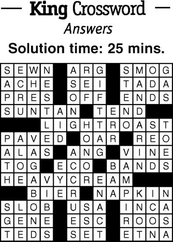 Crossword Puzzle Answers - Week of November 18, 2022 ...
